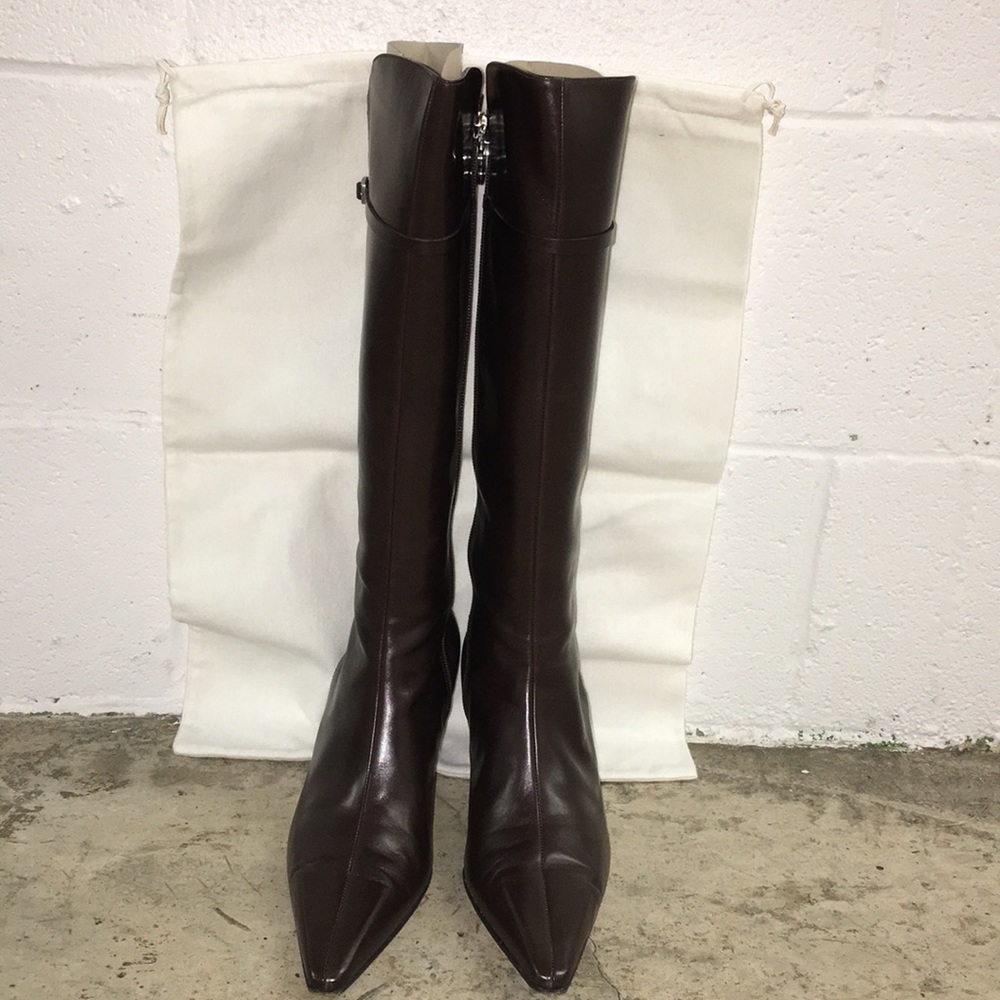 Escada chocolate leather boots